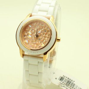 NEVER WORN DKNY NY8667 NWT Women's Rose Gold Crystals Collection Watch